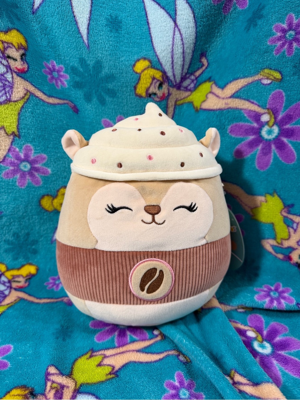 Squishmallows Reza Coffee Latte Squirrel Plush With Tags Cozy Kawaii Plushie
